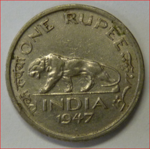 India 1 rupee 1947 KM559